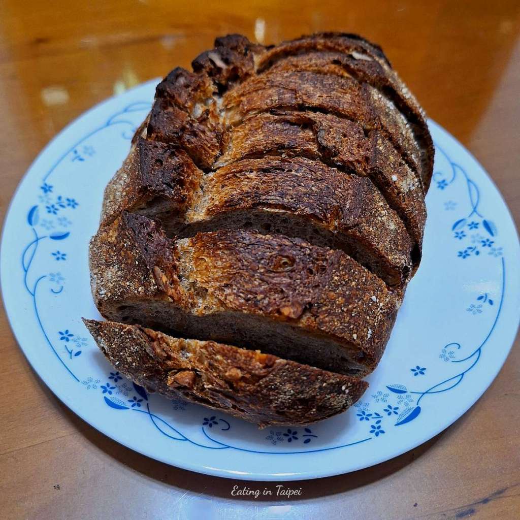 purebread walnut raisin three flour sourdough